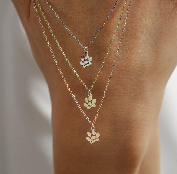 Petomized Paw Name Necklace