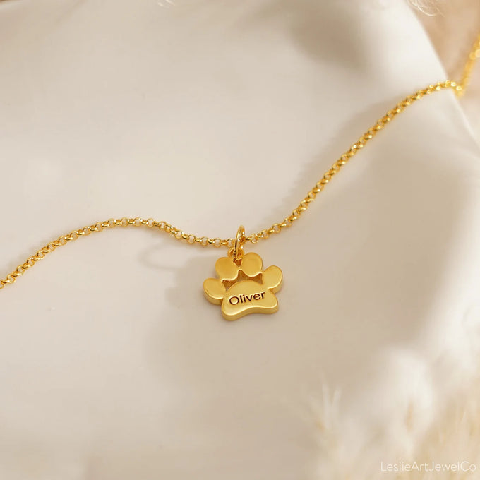 Petomized Paw Name Necklace