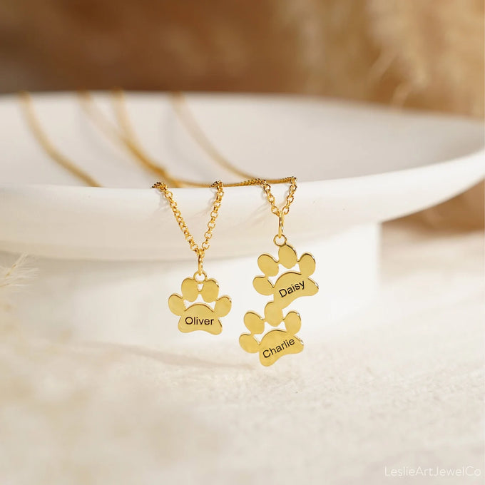 Petomized Paw Name Necklace